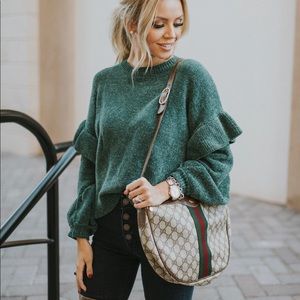 BP Ruffle Chenille Sweater S